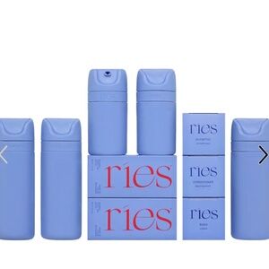 RIES  The Essential Refillable Travel Container Set in Blue - NIB